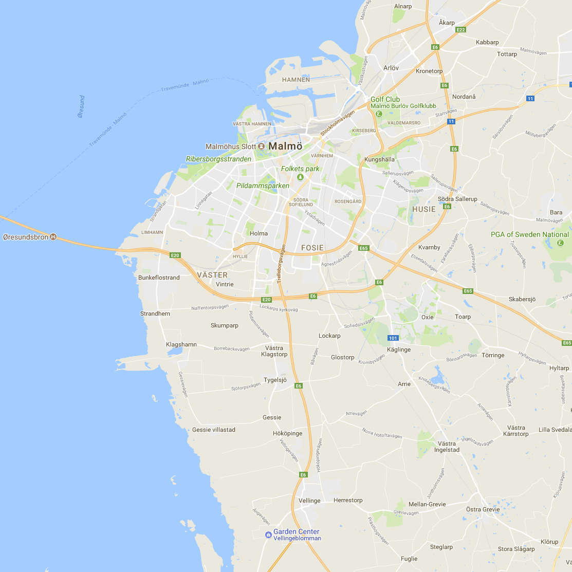 Karta över Malmö kommun